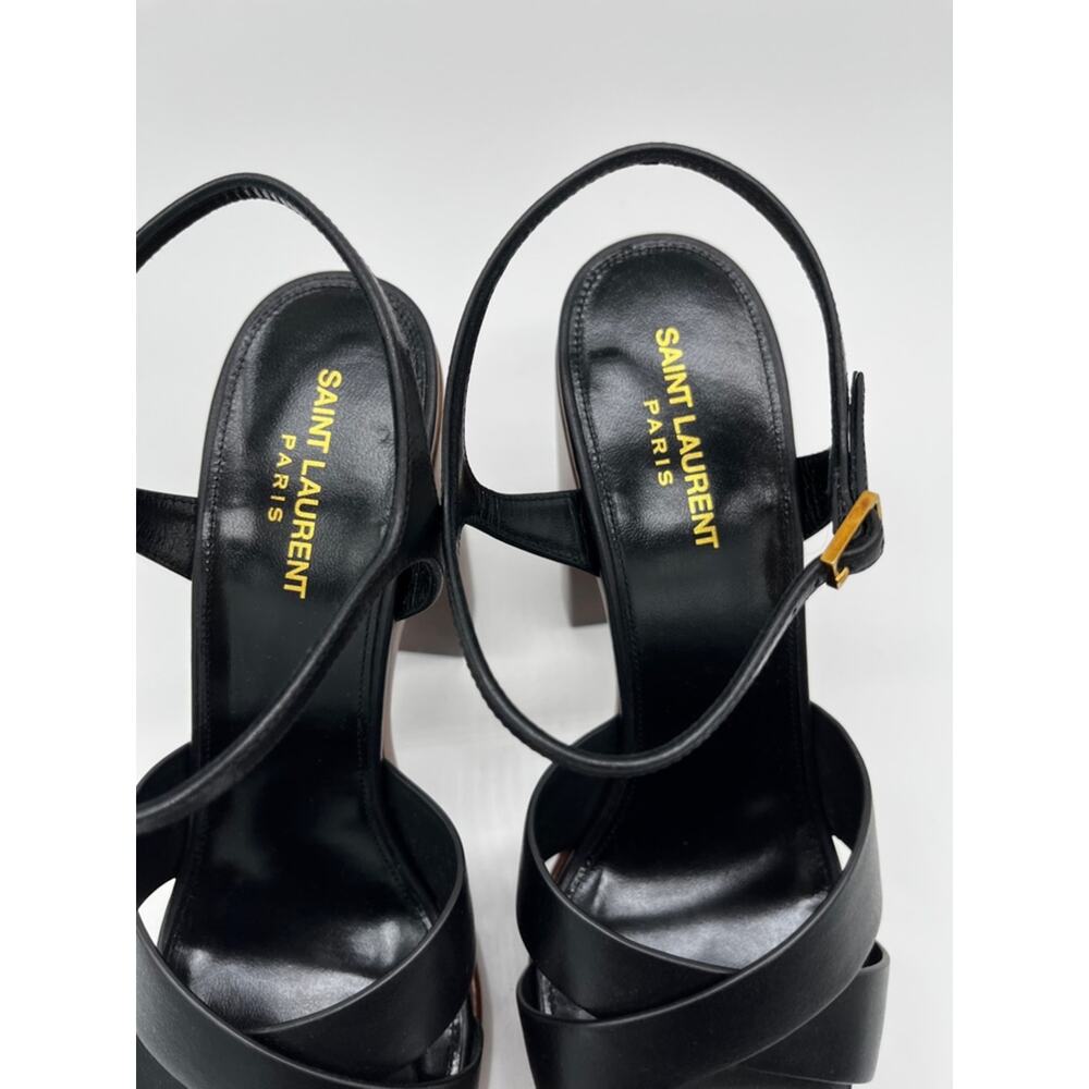 Saint Laurent Bianca Platform Sandals Black Leather - US 11 (EU 41) - Picture 8 of 15